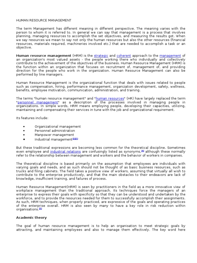 Human Resource Management | PDF | Human Resource Management | Employment