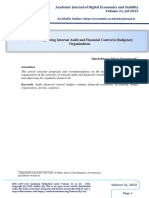 Issues of Improving Internal Audit and Financial Control in Budgetary Organizations