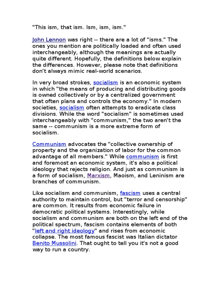 Understanding Socialism, Communism, and Fascism | PDF | Politics