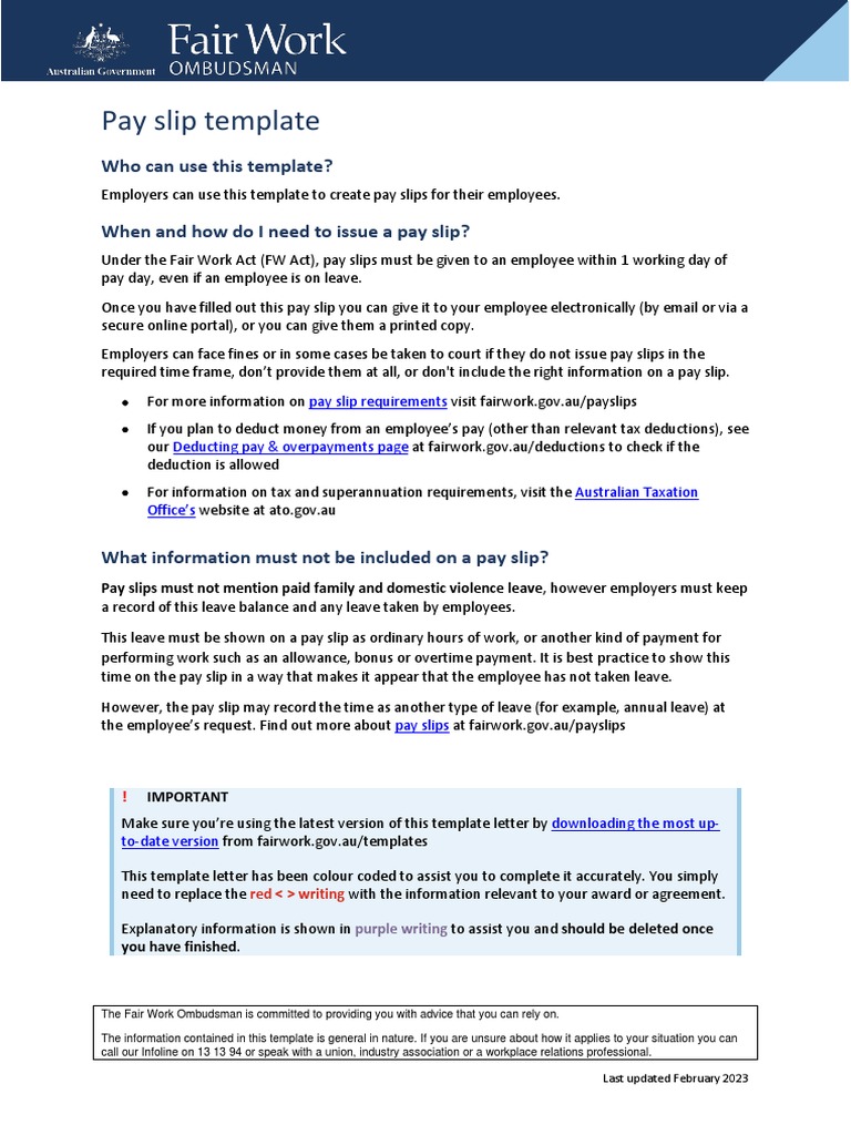 Pay Slip Template PDF