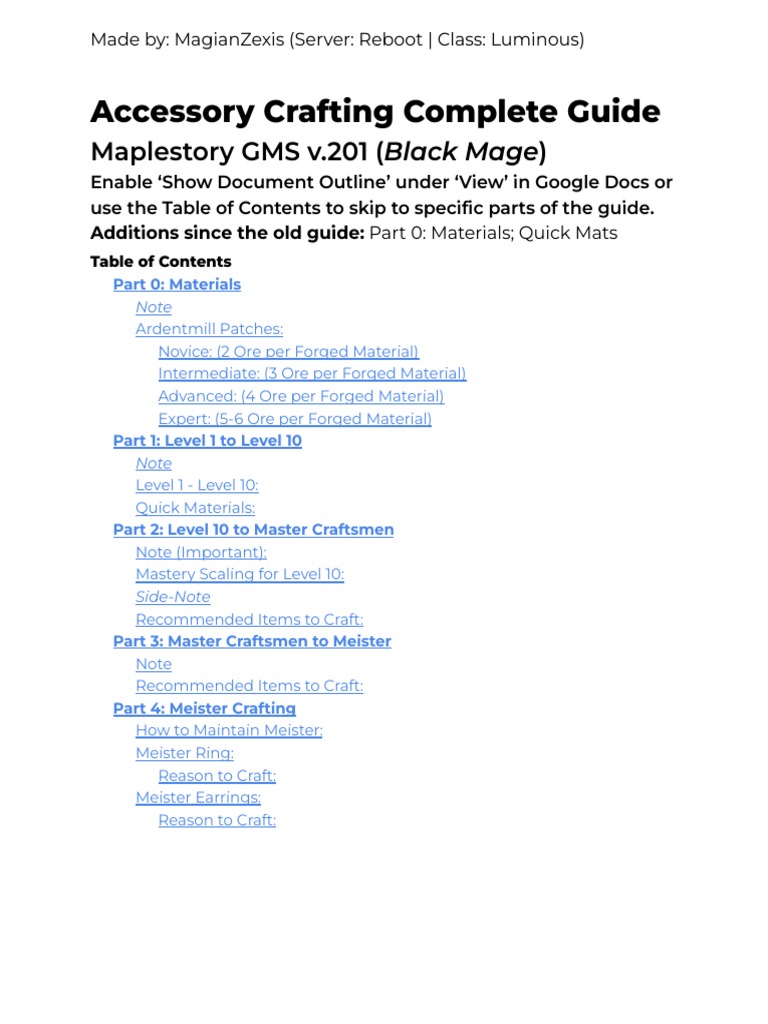 Accessory Crafting Guide (Maplestory GMS v.201) PDF
