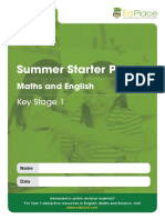 Holiday Summer Pack PDF For Year 1