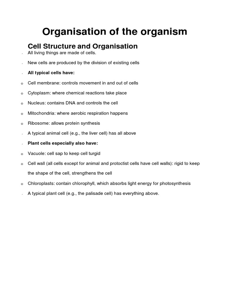 2 Organisation of the organism | PDF