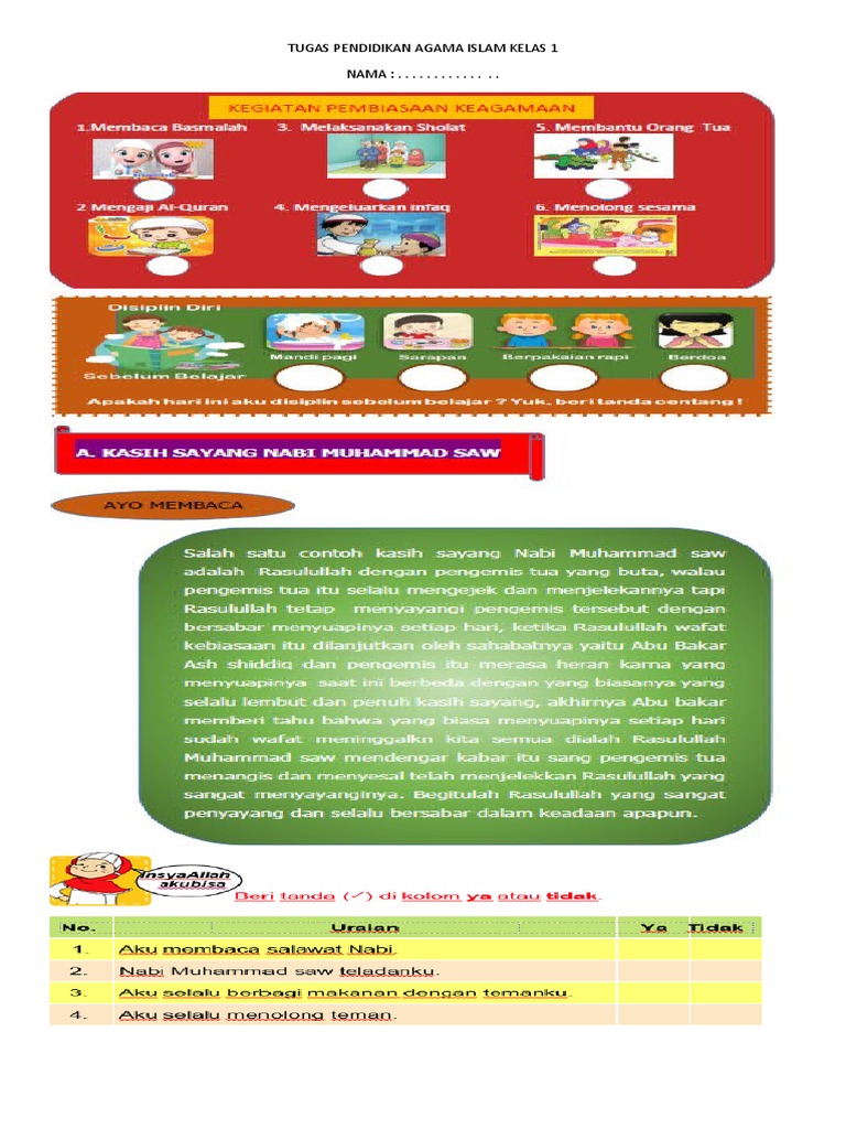 Tugas Agama Islam Kelas 1 Pdf