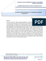 Vertical Integration and Economic Performance On Managerial Capability Framework