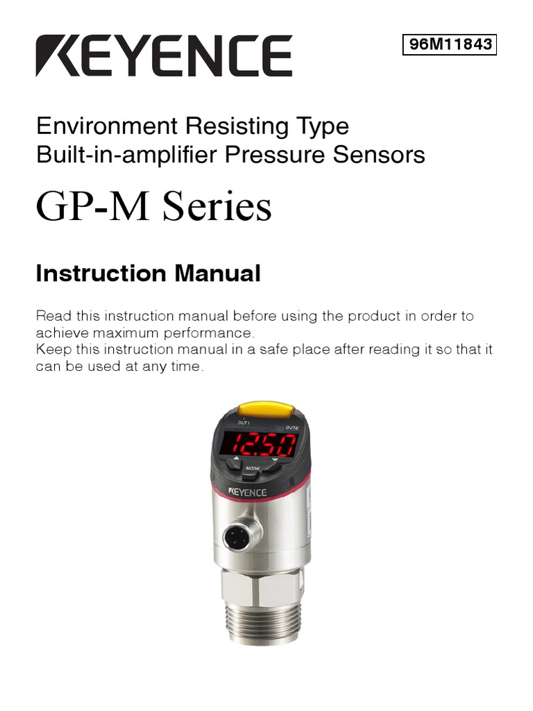 GP-M Series: Environment Resisting Type Built-In-Amplifier Pressure ...