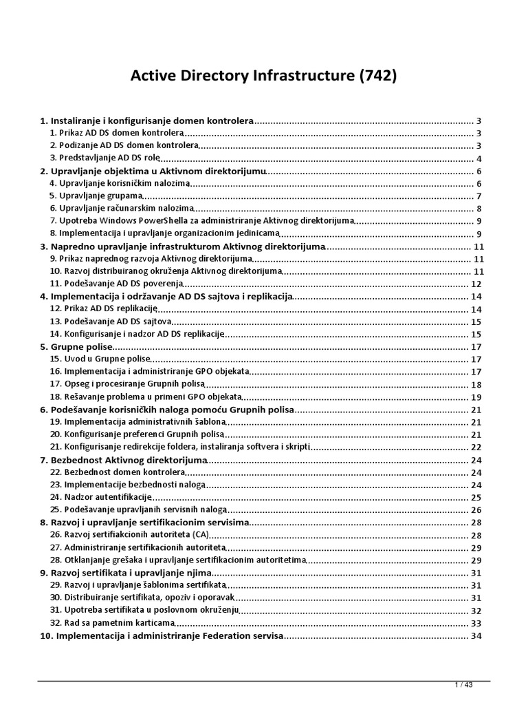 Active Directory Infrastructure 742 | PDF