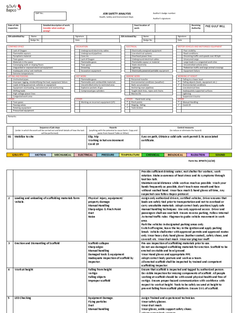 New Jsa for Mobile Scaffold Erection and Checking of Camera PDF