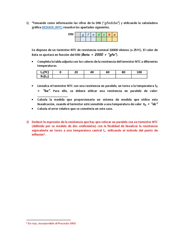 Resistencia Termistor NTC y Linealización | PDF
