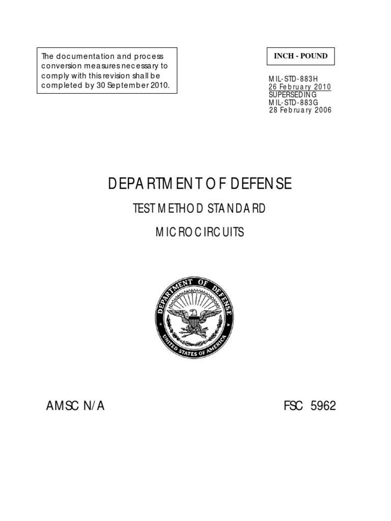 MIL-STD-883H Test Methods Overview | PDF | Calibration | Accuracy And ...