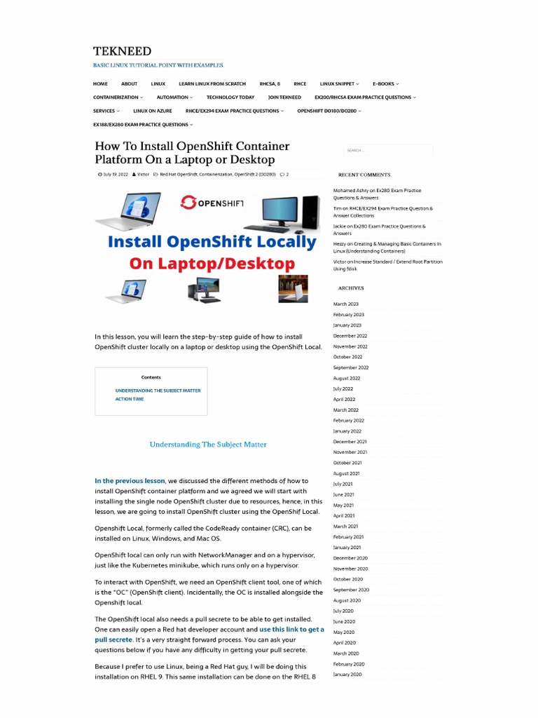 OpenShift CRC Installation Guide | PDF | Login | User (Computing)