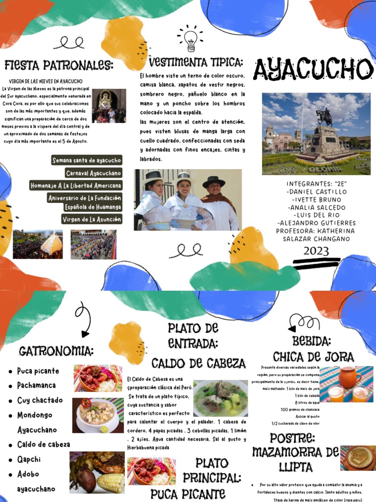 Folleto Tríptico AYACUCHO | PDF | Alimentos | Cocina