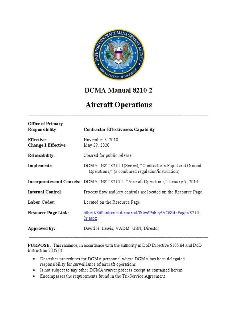 DCMA Aircraft Operations Manual 8210-2 | PDF | Occupational Safety And ...