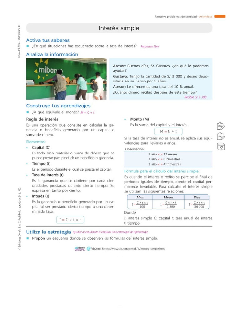 Sesion 20 Interes Simple | PDF | Interés | Tasas de interés