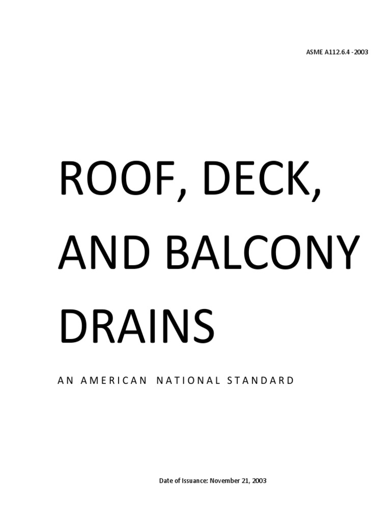 Roof drains asme a112 6 4 pdf