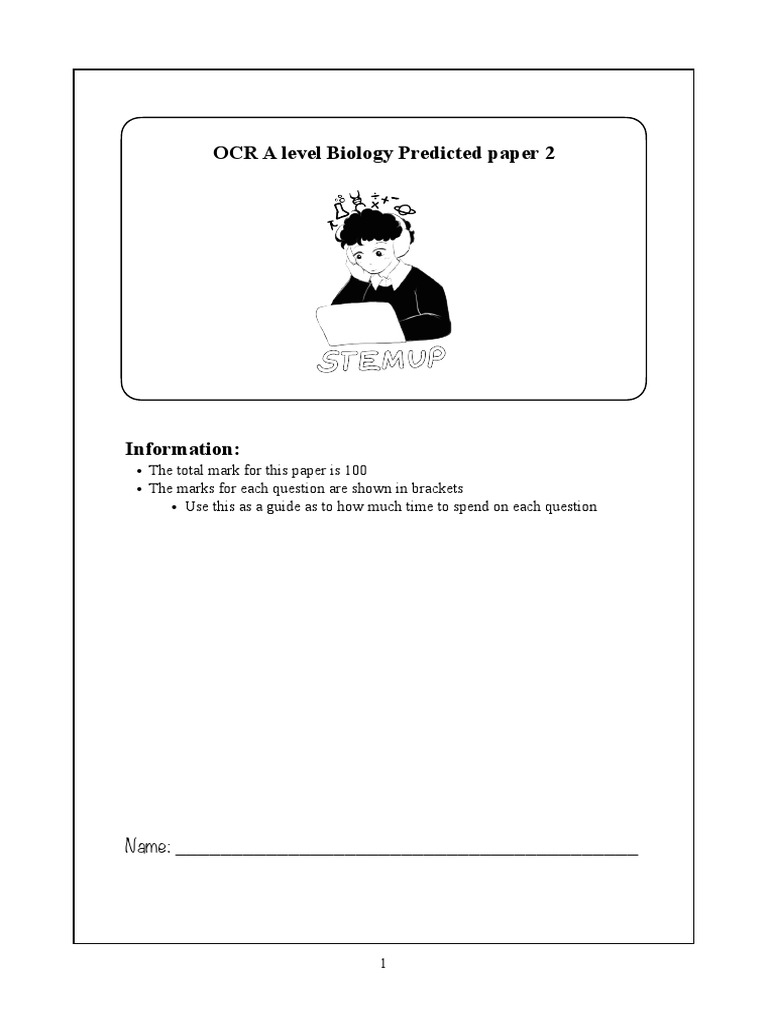 OCR A Level Biology Paper 2 Guide | PDF | Plasmid | Gene