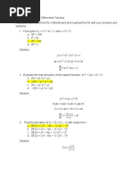 1st EXAM - Differential Calculus