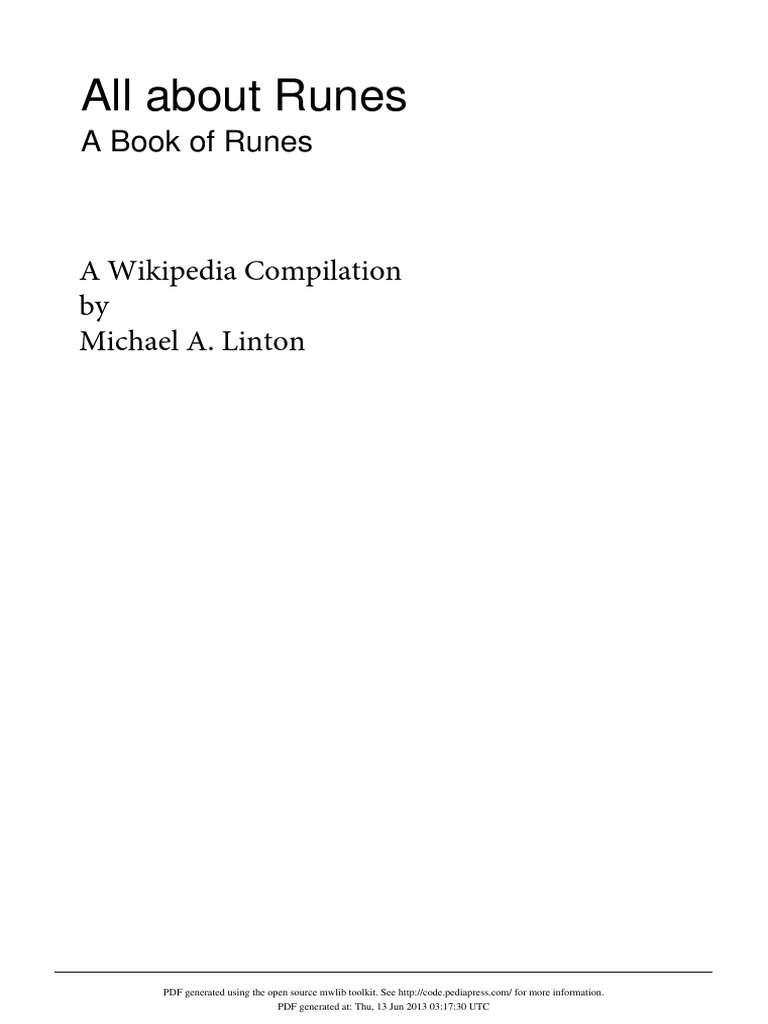 All About Runes (Inglés) Autor Michael A. Linton, PDF