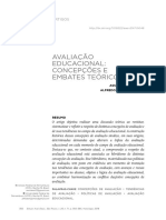 Texto Avaliação Educacional Concepções e Embates Teóricos SILVA, A E GOMES Alfredo