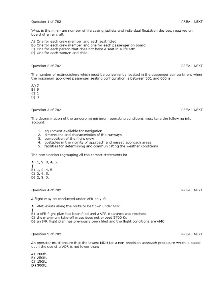 ATPL Operational Procedures Quiz | PDF | Instrument Flight Rules ...