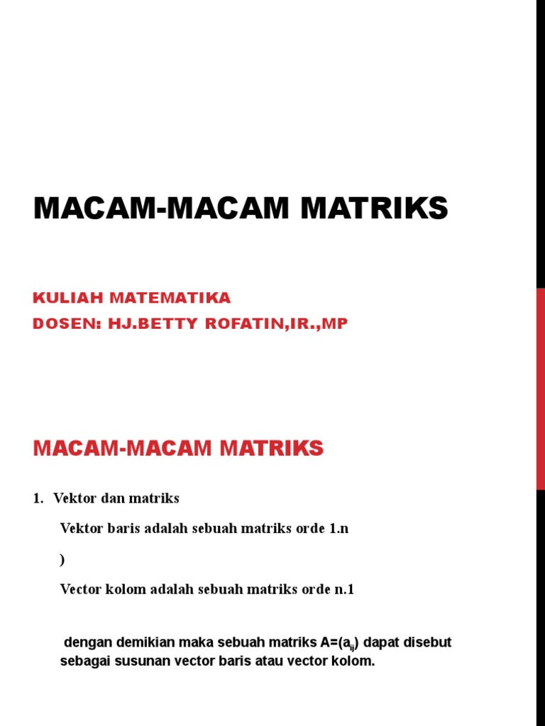 Macam Macam Matriks | PDF