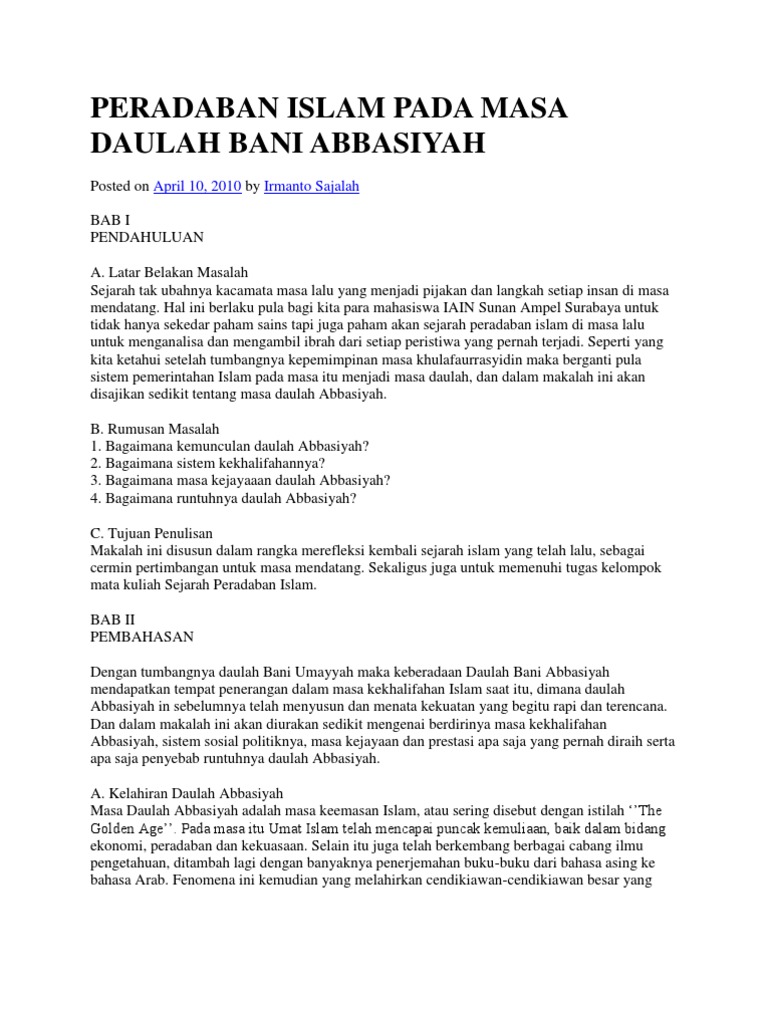 Peradaban Islam Pada Masa Daulah Pdf