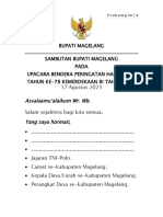 Sambutan Bupati Magelang Pada Acara Upacara Bendera Peringatan HUT Ke-78 RI Tahun 2023 - 17 Agustus 2023