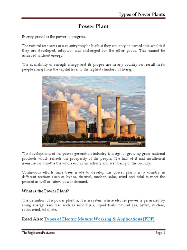Types of Power Plant PDF