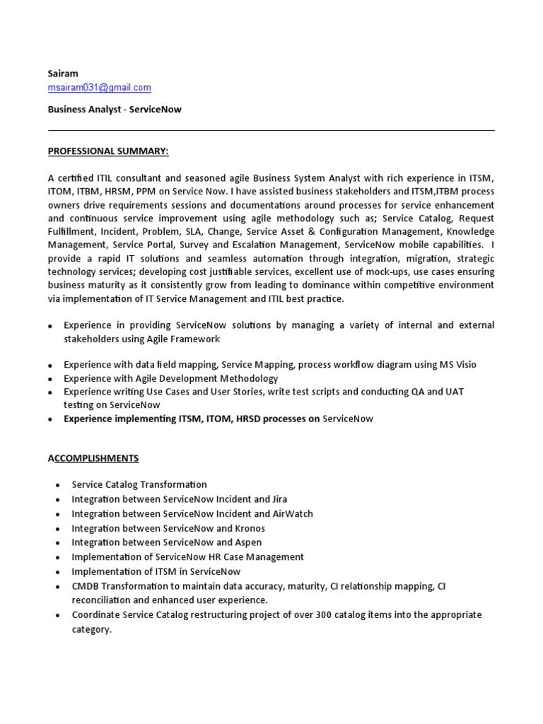 Sairam ServiceNOW | PDF