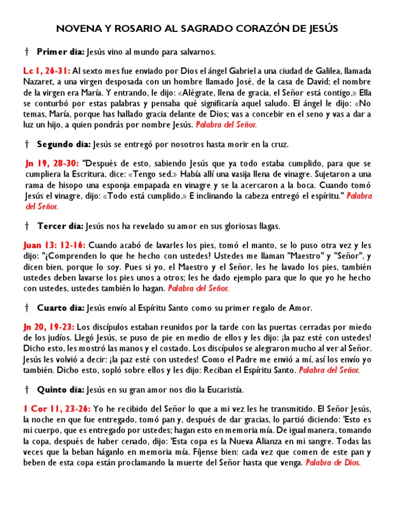 Novena al Sagrado Corazón de Jesús | PDF