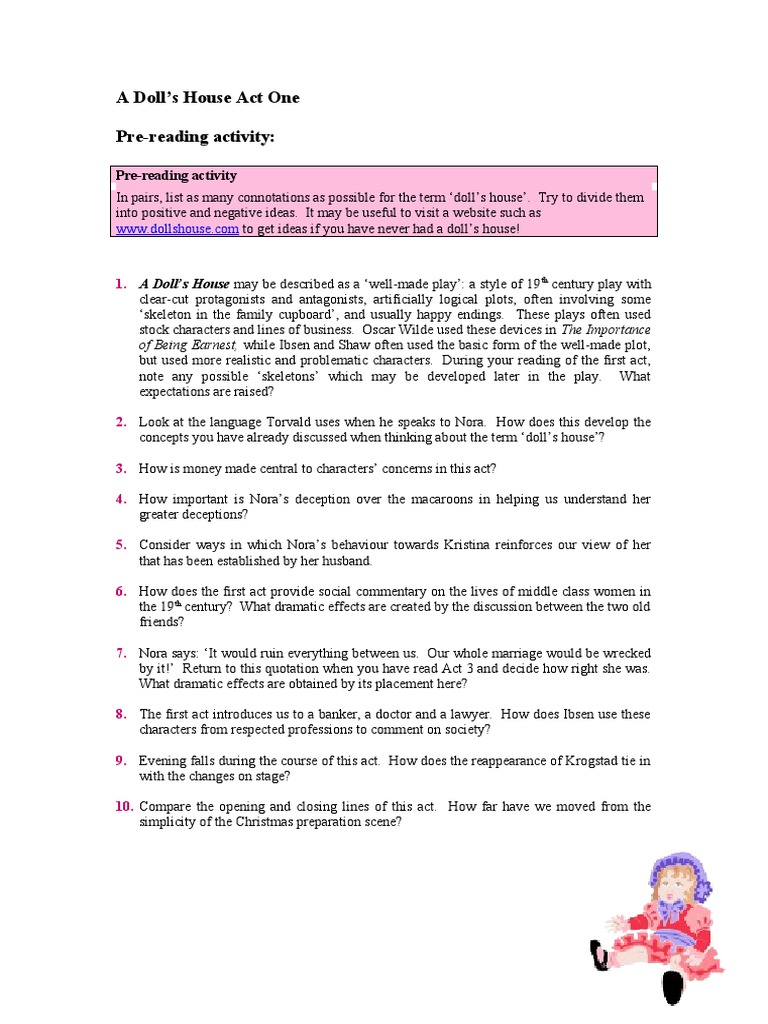 A Doll's House Act One Analysis | PDF