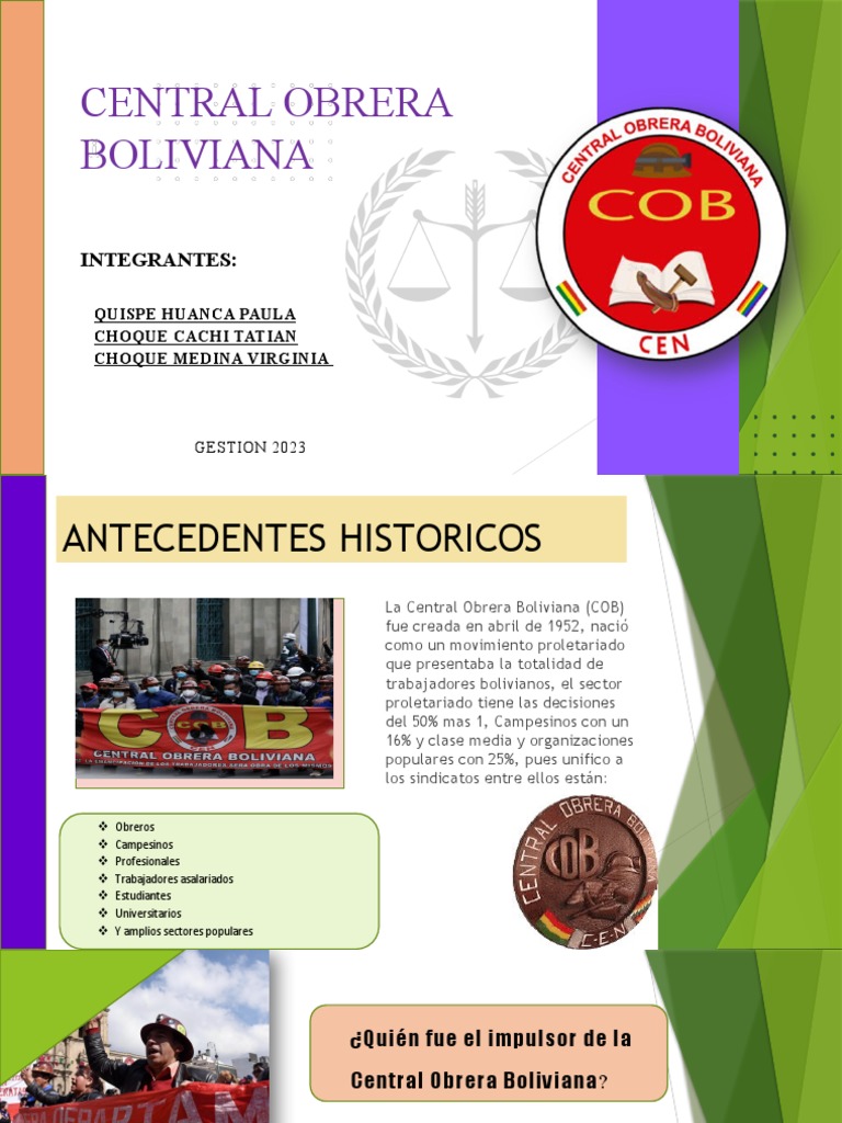 Central Obrera Boliviana Diapos..... (Cob) | PDF