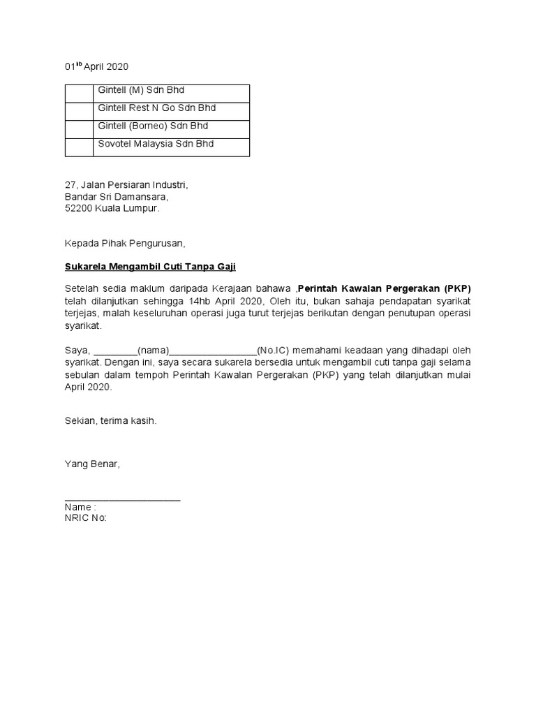 Consent Letter UPL (Malay Version).Docx PDF