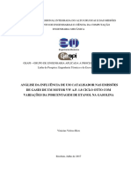 Análise Da Influência de Um Catalisador Nas Emissões de Gases de Um Motor VW A.P. 1.8 Ciclo Otto Com Variações Da Porcentagem de Etanol Na Gasolina