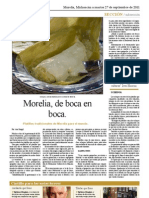 Reportaje Escrito Dos Cuartillas. Gastronomía de Morelia