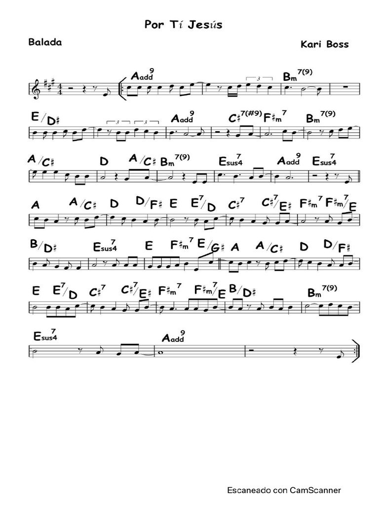 Partitura Por Ti Jesus Pdf