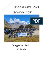 Proyecto Camino Inca Cusco 9no 2023