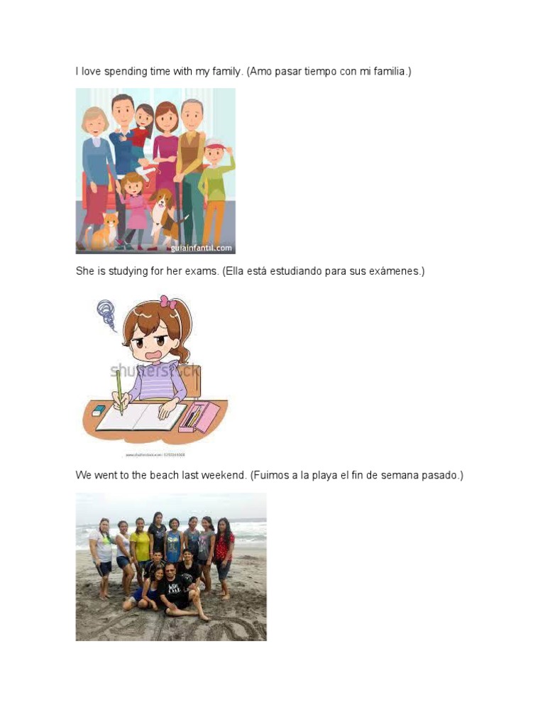 17 Oraciones en Ingles Con Dibujo PDF