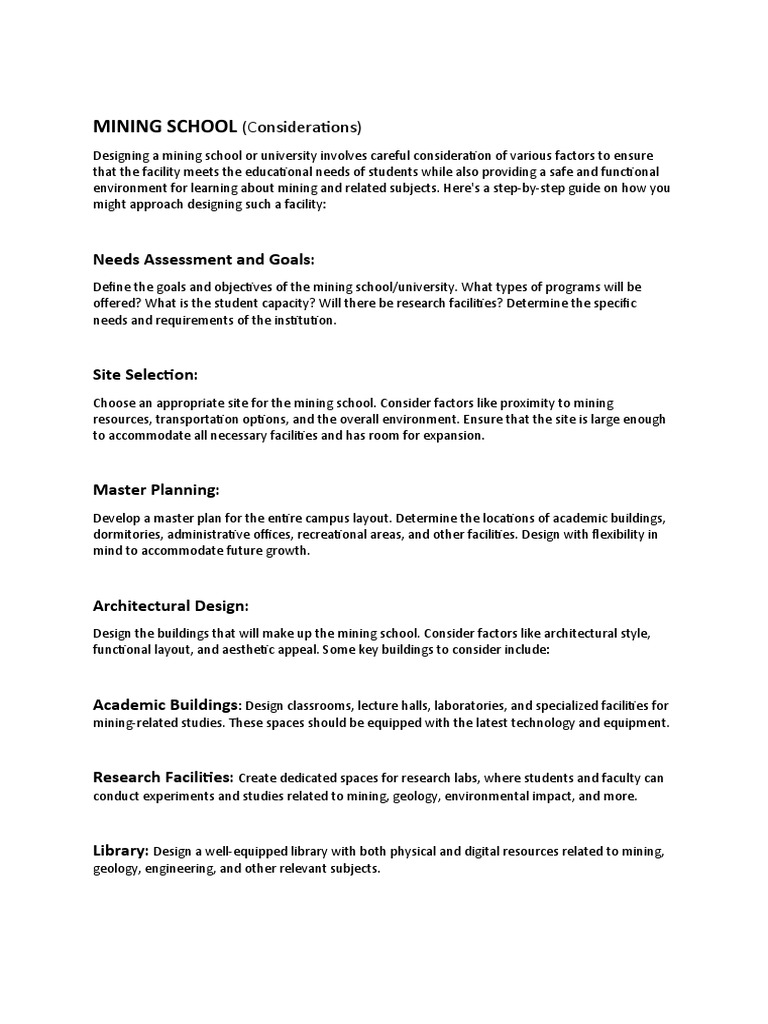 Designing a Mining School Campus | PDF | Laboratories | Libraries