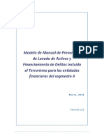Modelo Del Manual de Prevención de Lavado de Activos y Financiamiento de Delitos para Segmento 4