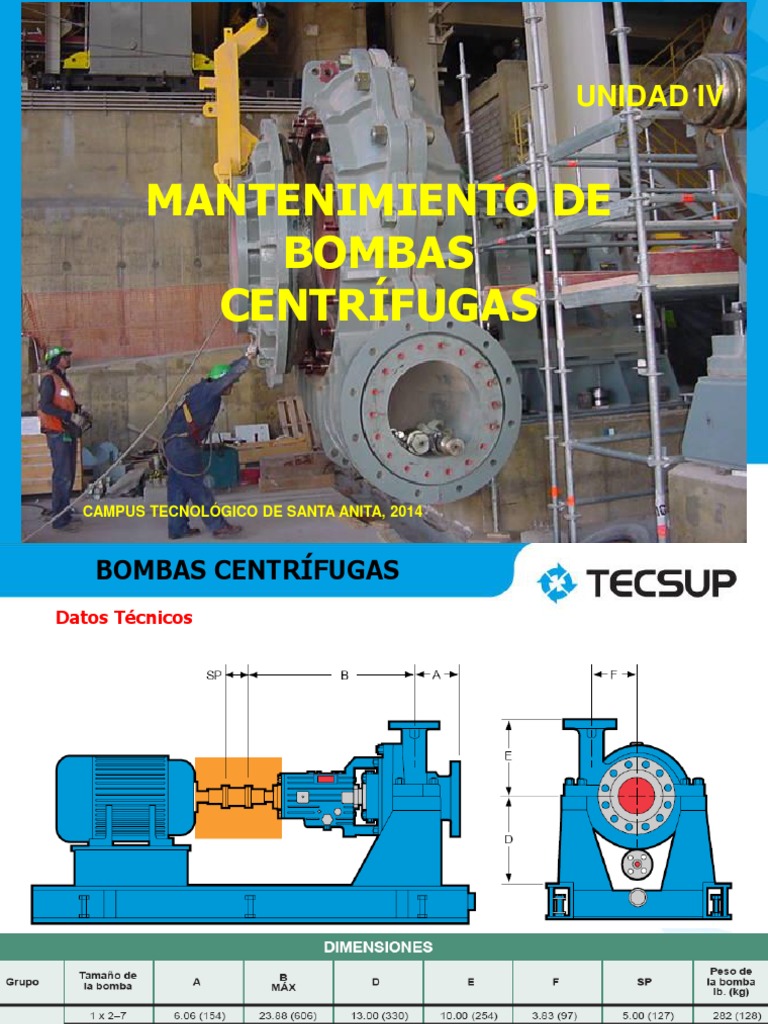 04 UNIDAD IV Mantenimiento de Bombas Centrífugas | PDF | Máquinas