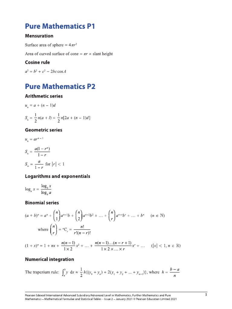 Formula Sheet | PDF