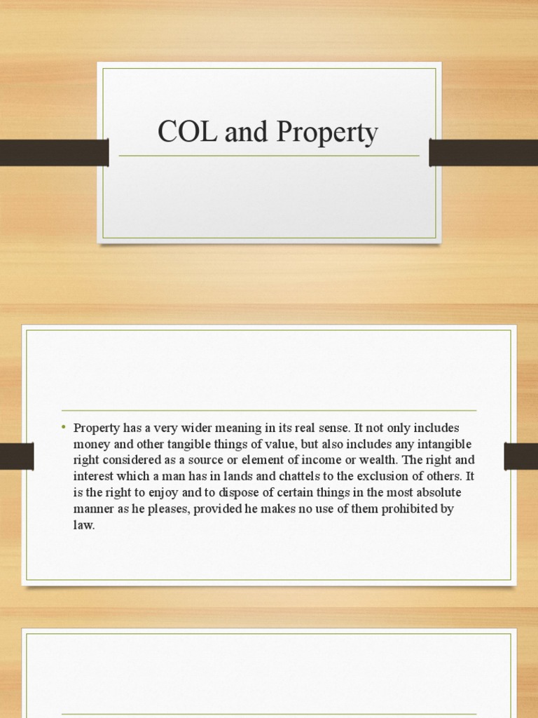 COL and Property | PDF