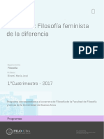 Uba - Ffyl - P - 2017 - Fil - Seminario - Filosofía Feminista de La Diferencia