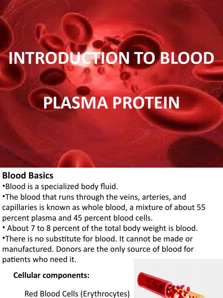 Plasma Protein PDF Blood Plasma Blood