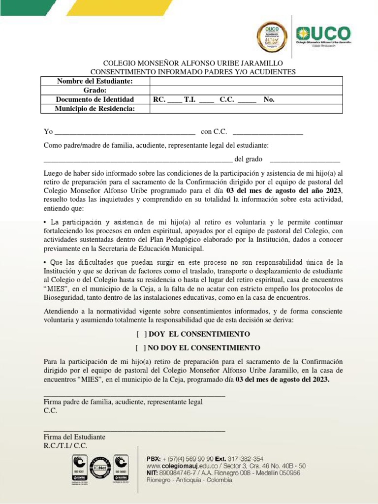 CONSENTIMIENTO RETIRO 7C y 7D | PDF