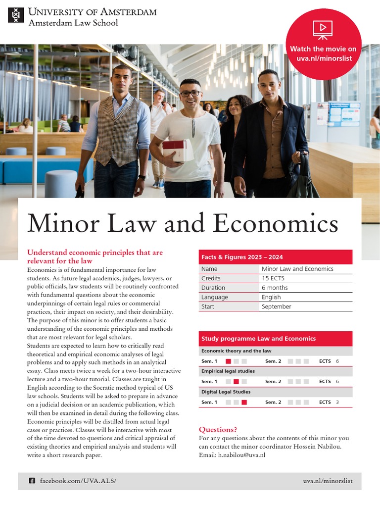 Uva Factsheet Minor Law and Economics 2023 PDF