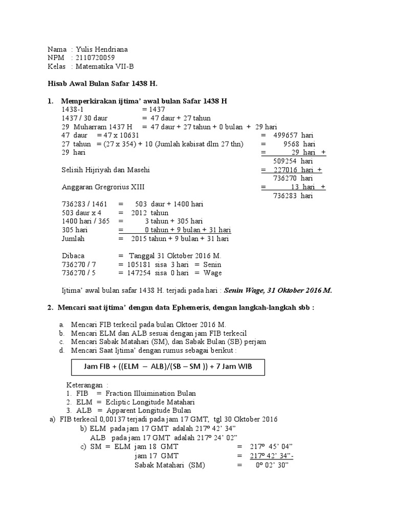 Ijtima' Awal Bulan Safar 1438 H | PDF