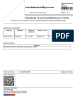 Extranjeria Ampliacion de Certificado de Residencia Definitiva en Tramite 44832393