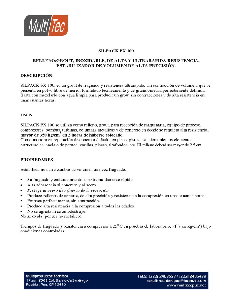 Silpack FX 100 | PDF